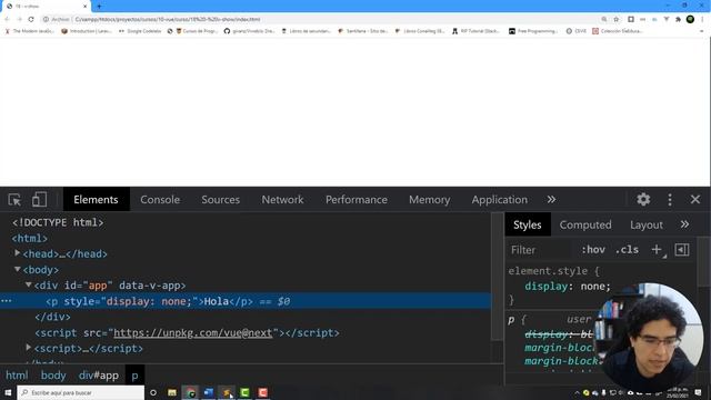 18. v-show - Fundamentos de VueJS смотреть онлайн