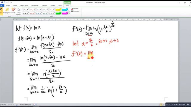Proof of the derivative of ln x = 1/x смотреть онлайн