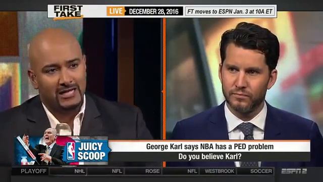 First Take - Former Coach George Karl says NBA Players are using steroids смотреть онлайн