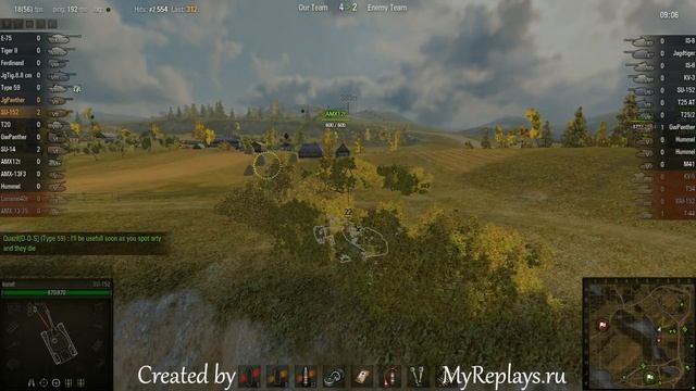 WOT: Malinovka - SU-152 - 3 frags смотреть онлайн