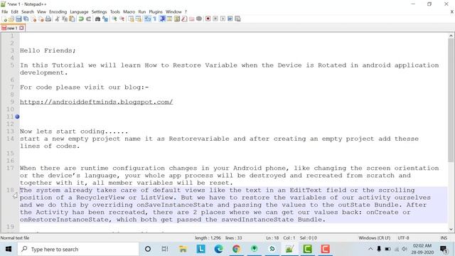 How to Restore Variable when the Device is Rotated in android application development смотреть онлайн