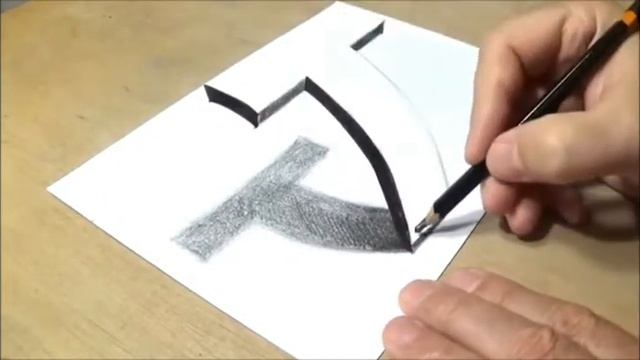 Как нарисовать буква Т в 3D смотреть онлайн