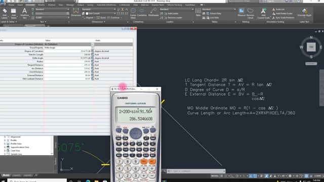 AutoCAD Civil3d Curve Calculator & Manually Using Horizontal Curve Formulas смотреть онлайн