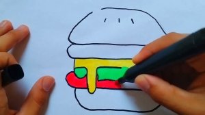 как нарисовать бургер. how to drawing burger. #drawing #рисование #burger #бургер