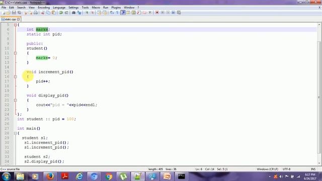 static data members and member functions смотреть онлайн