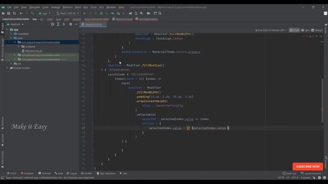 LazyColumn Item Selectable in Jetpack Compose | Kotlin | Android | Make it Easy смотреть онлайн