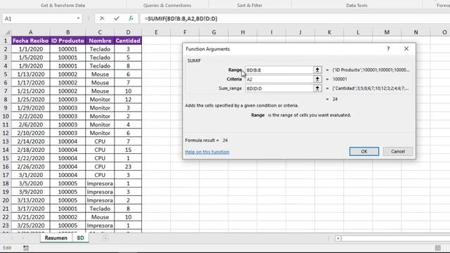 Formula SUMIF o SUMAR.SI en Excel inglés y español смотреть онлайн