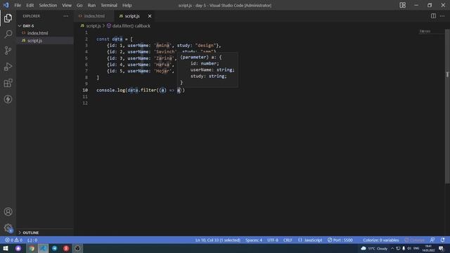 Javascript dasturlash 5-bo'lim 3-dars filter смотреть онлайн