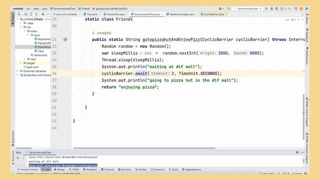 #2 Cyclic Barrier - TimeoutException, BrokenBarrierException смотреть онлайн