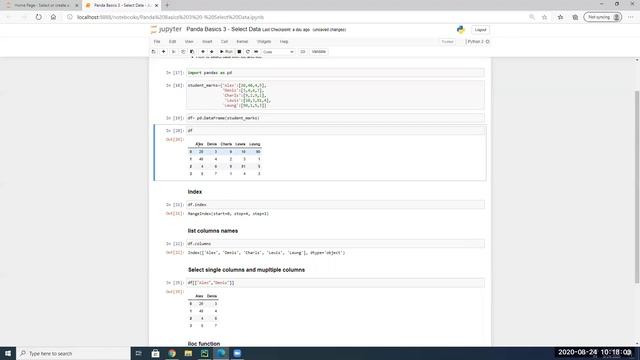 Panda Basics 3 - Select Data from DataFrame ( loc and iloc) смотреть онлайн
