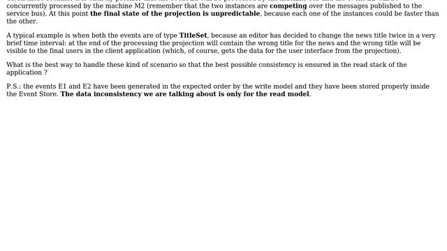 CQRS-Event Sourcing: how to process events in the expected order inside the read model смотреть онлайн