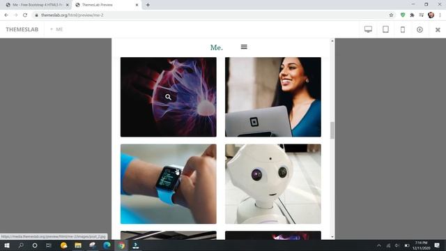 Me: Free Bootstrap 4 HTML5 Personal Portfolio Website Template смотреть онлайн