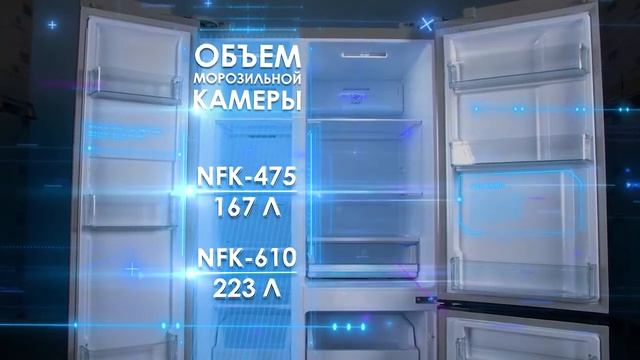 Холодильники Ginzzu NFK 475, NFK 610 смотреть онлайн