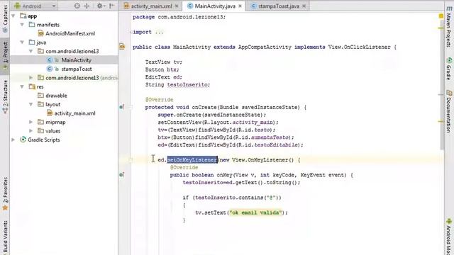 #14 Corso di programmazione Android, Le view editText e TextView, callBack e metodi. смотреть онлайн