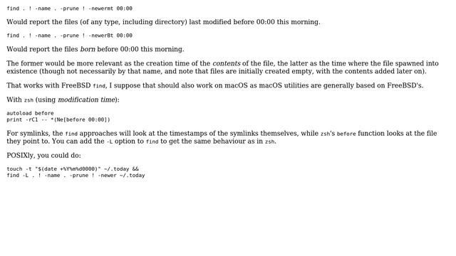 Unix & Linux: Find or list files in current DIR that were created before TODAY (at 00:00) смотреть онлайн