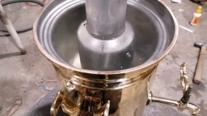 Впайка топочной трубы в самовар, проверка самовара на герметичность