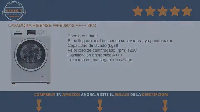 LAVADORA HISENSE WFBJ8012 A+++ 8KG | Mejor lavadora calidad/precio смотреть онлайн