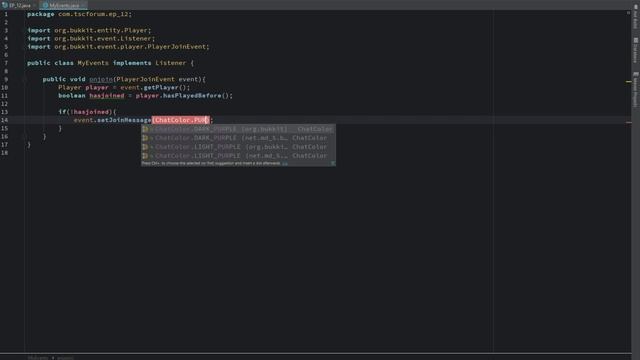 Bukkit Coding Tutorial (1.13.1) - First Join Plugin (PlayerJoinEvent) - Episode 12 смотреть онлайн