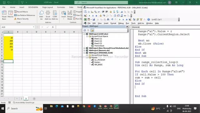 Work with Cells in Ranges VBA Collection Loops Lesson-28 || Range Variable in Excel VBA смотреть онлайн