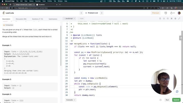 LC in JS: 23. Merge k Sorted Lists [K-way Merge] смотреть онлайн