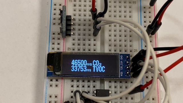 Air Quality Sensor SGP30 + ATtiny13 and 128x32px OLED screen SSD1306. смотреть онлайн
