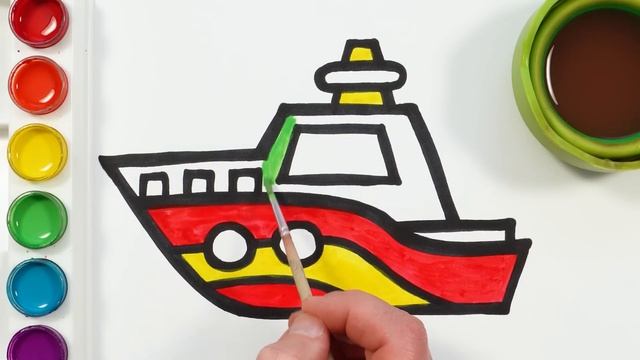 Yacht Boat Drawing, Painting and Coloring for Kids, Toddlers | How to Draw, Paint Sea Vehicles Easy смотреть онлайн