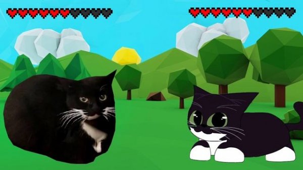 Maxwell cat vs Maxwell cat in real life, but it's Roblox.