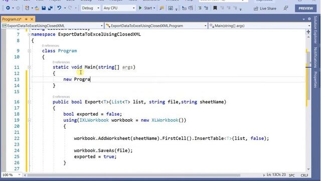 How to export collection of objects to excel using ClosedXML in C# (Code) смотреть онлайн