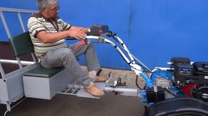 Мотоблок  Нева с самосвальном прицепом