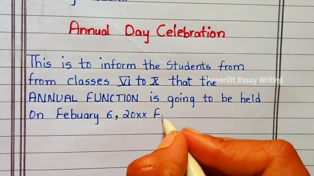 Notice On Annual Day Celebration in English || @PowerliftEssayWriting || Annual Day Celebration смотреть онлайн