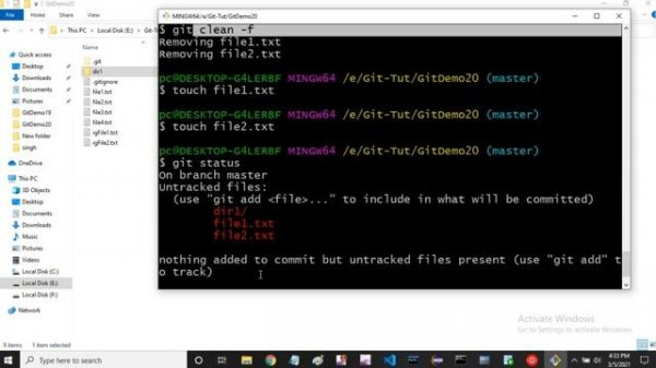 Git Tutorials: Deleting Untracked files, directory and ignored files, Git Clean Command | part 30