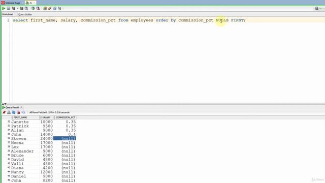5.3 Sorting Data [NULLS FIRST and NULLS LAST Operators] смотреть онлайн