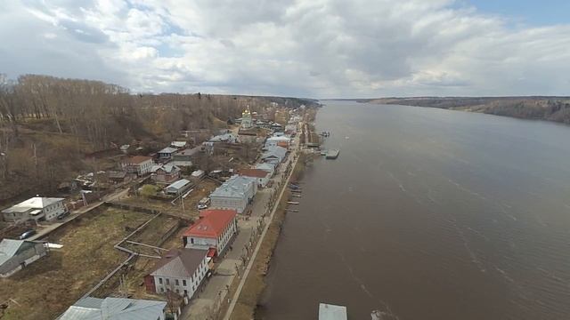 Плес, Ивановская обл. аэросъемка 29.04.2018 смотреть онлайн