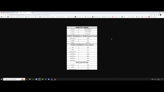 ASSETTO CORSA SETTINGS DDT818 FFB смотреть онлайн
