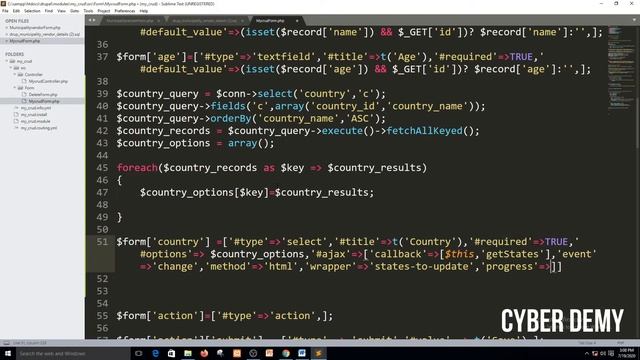 HOW TO CREATE DEPENDENT DROP-DOWN SELECT OPTION IN DRUPAL 9 CUSTOM MODULE | CYBER DEMY | DRUPAL9 смотреть онлайн
