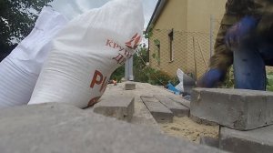 Заезд на участок и укладка тротуарной плитки пробная
