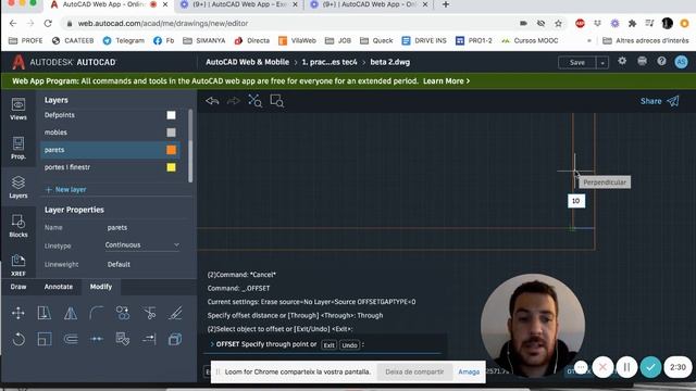 AutoCAD Web - Exemple: Dibuix d'una habitació 2 смотреть онлайн