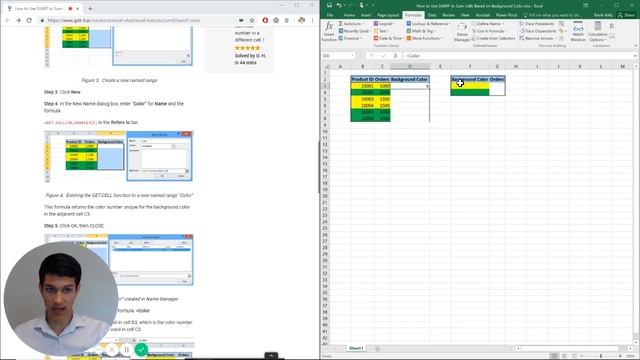 How to Use SUMIF to Sum Cells Based on Background Color смотреть онлайн
