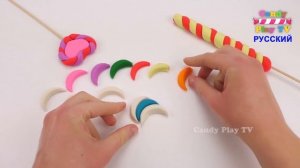 Лепим Леденцы на Палочке из Пластилина Плей До | Учим Цвета для детей на русском с Play Doh