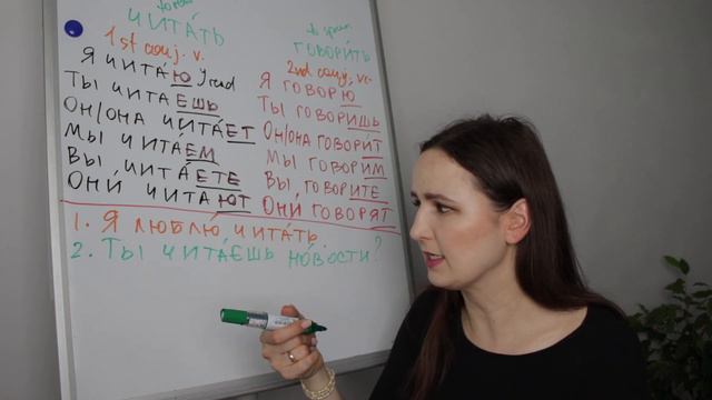 Russian Present Tense | Verbs to Read and to Speak Conjugation смотреть онлайн