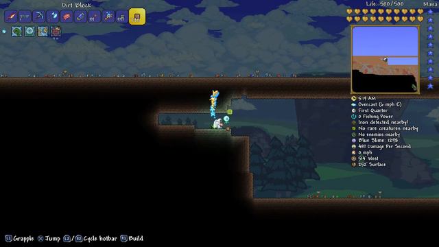 Terraria: Using block autofill smart cursor to fill in a large plot of land смотреть онлайн