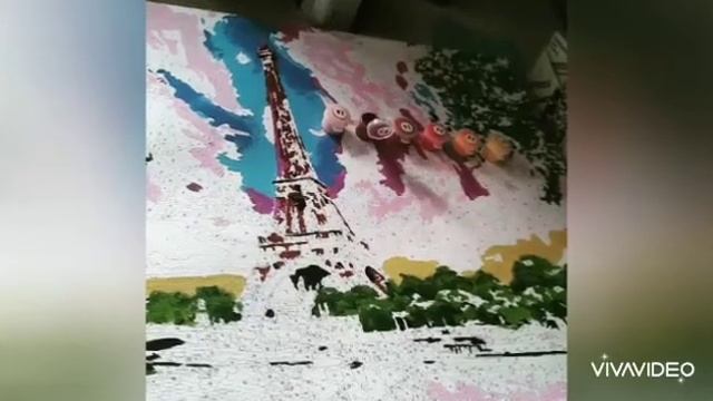 Вот так я рисовала картину по номерам.Париж.Эйфелева башня. смотреть онлайн