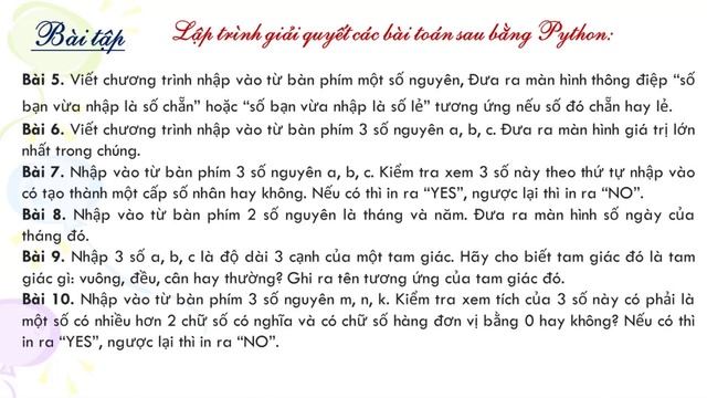Ôn tập: Cấu trúc rẽ nhánh IF - ELIF - ELSE với PYTHON | Tin học 11 смотреть онлайн