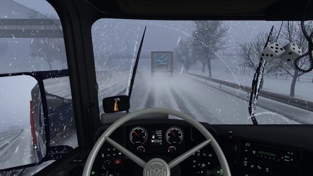 Euro Truck Simulator 2 Stuttgart(DE) - München(DE) Winter weather смотреть онлайн