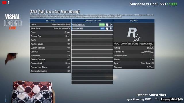 MEGA RAMP CAR RACING CHALLENG GTA5 LIVE STREAM | Vishal Legend LIVE | ON ROAD 1000 SUB | смотреть онлайн