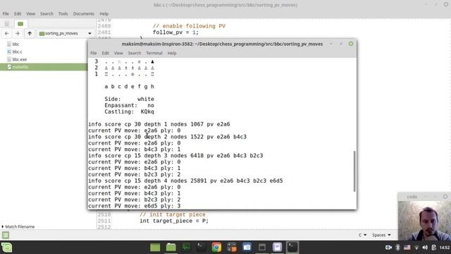 Bitboard CHESS ENGINE in C: sorting PV moves + some BONUS TALK at the end смотреть онлайн