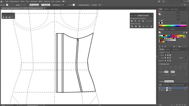 Дизайн одежды | Технический рисунок одежды| корсетный пояс | Adobe Illustrator 2020 |100 эскизов #4 смотреть онлайн