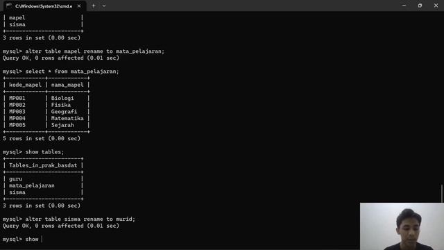 MEMBUAT DATABASE SISWA SMA DI CMD MYSQL смотреть онлайн