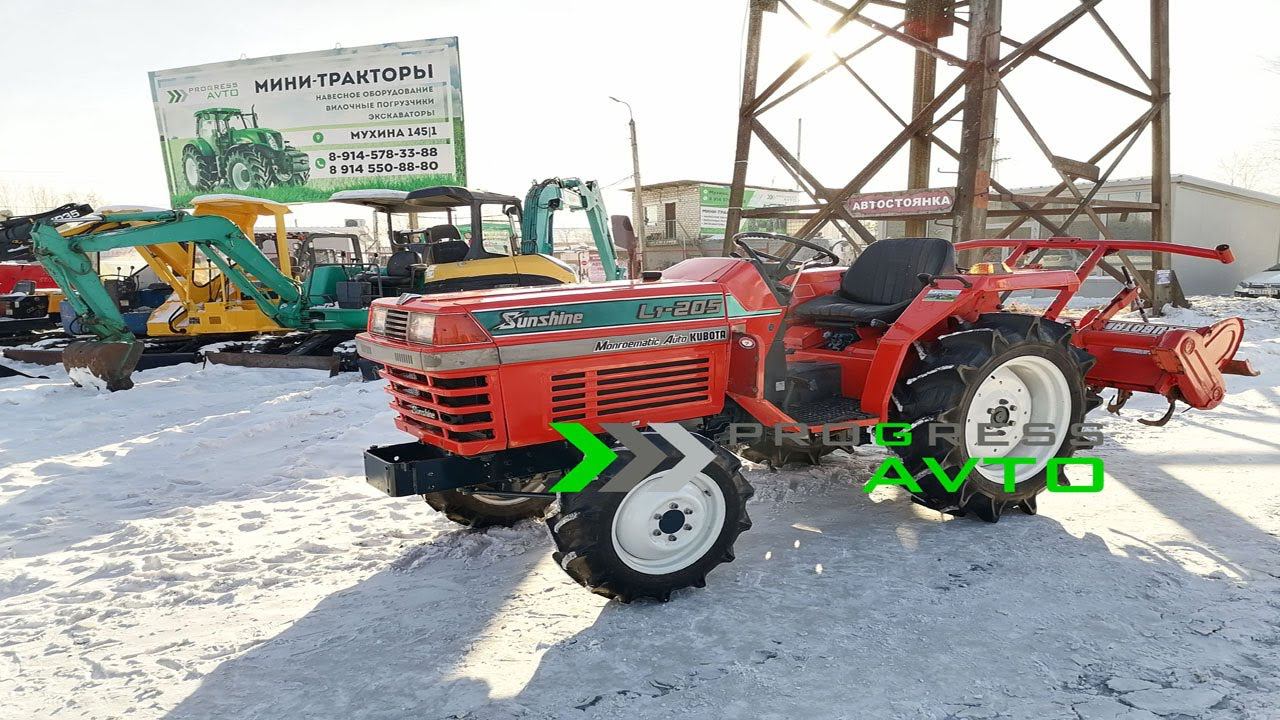 Японский минитрактор KUBOTA L1-205 колея 100 см реверс быстрый разворот гидронаклон прогресс авто смотреть онлайн