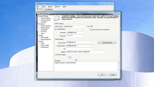 Using a Webcam Surveyor email alert notification. смотреть онлайн